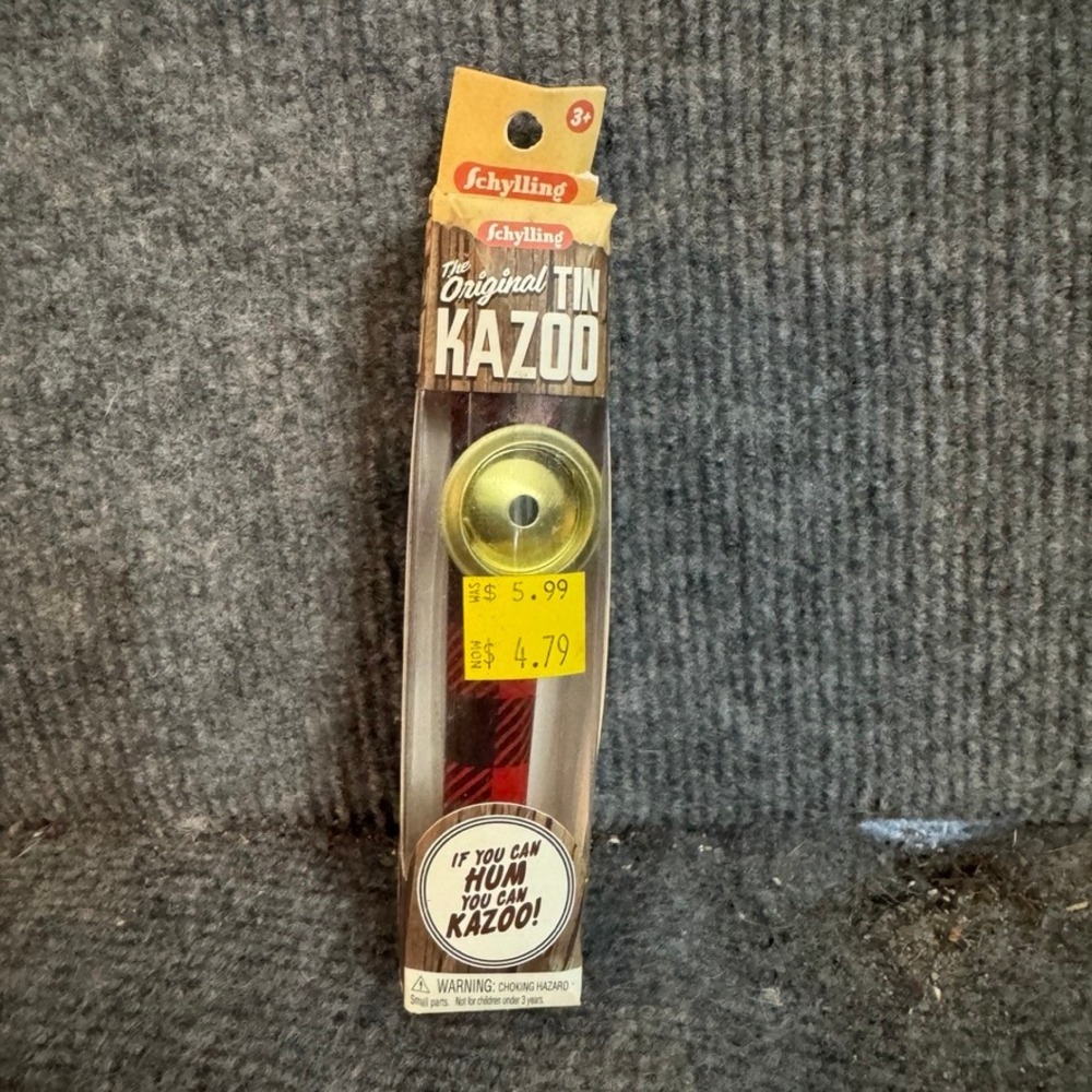 Schylling The Original Tin Kazoo Red Buffalo Plaid Musical Toy Instrument TTK24